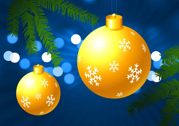 Fondo de vacaciones con adorno de Navidad y árbol — Archivo Imágenes Vectoriales