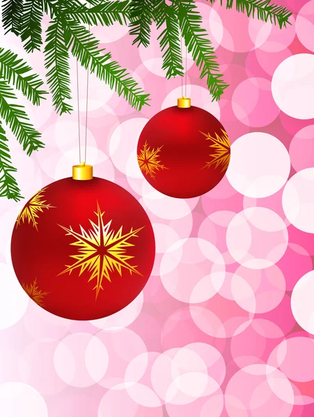 Holiday karácsonyi dísz és fa háttér — Stock Vector