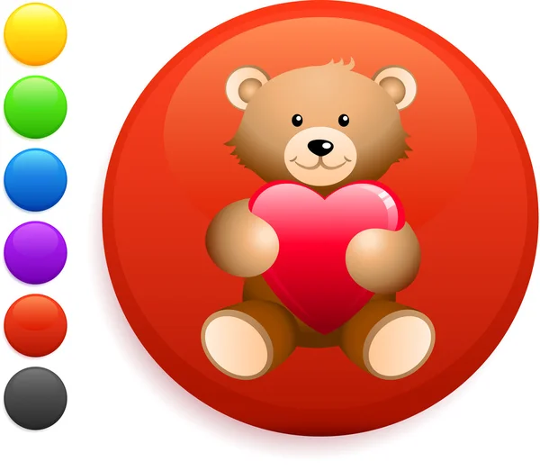 Teddy paus ikonen på runda internet-knappen — Stock vektor