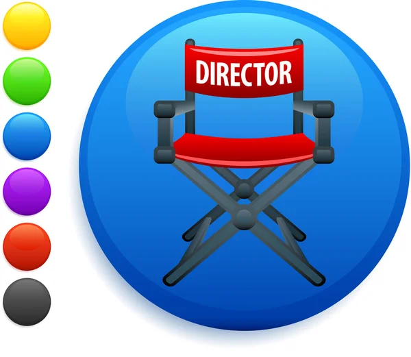 Director chair icon on round internet button — Stock Vector