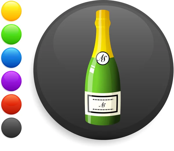 Champagner-Symbol auf rundem Internet-Knopf — Stockvektor