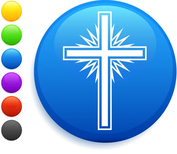Icono de cruz en el botón redondo de Internet — Archivo Imágenes Vectoriales
