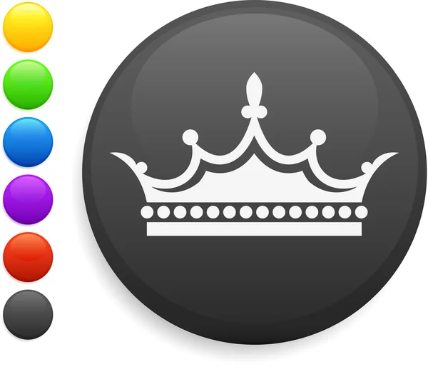 Ikona korony na cały internet przycisk — Wektor stockowy
