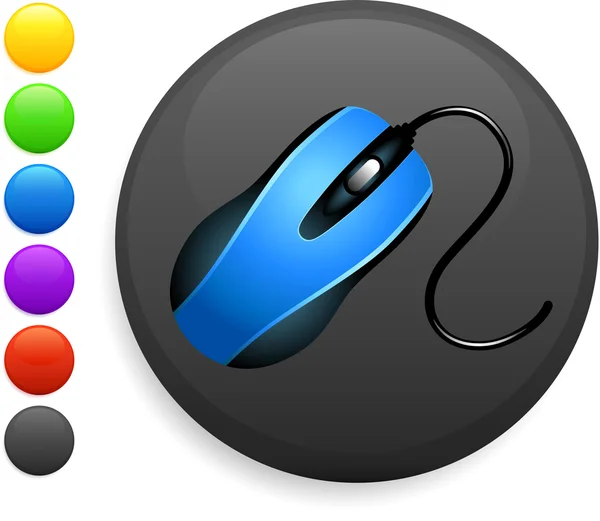 Maussymbol auf rundem Internet-Knopf — Stockvektor