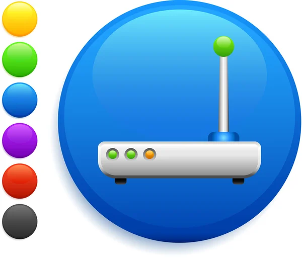 Sändaren ikonen på runda internet-knappen — Stock vektor