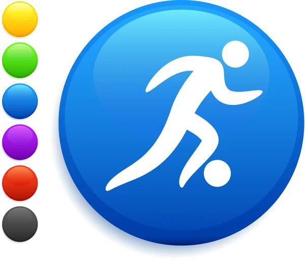 Soccer (football) icon on round internet button — Stock Vector