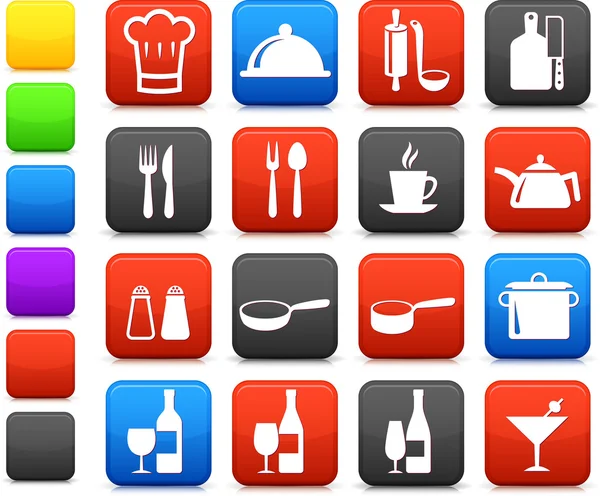 Articles de cuisine internet icône collection — Image vectorielle