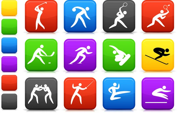 Collection d'icônes sportives compétitives et olympiques — Image vectorielle