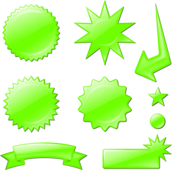 Estrellas verdes estallido diseños — Vector de stock