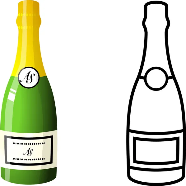 Botella de champán — Vector de stock
