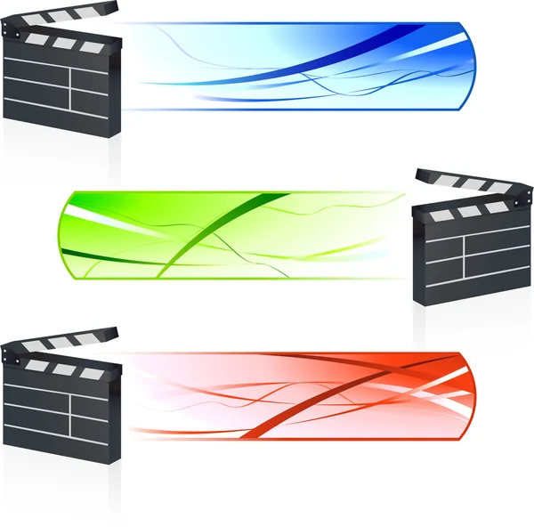 Film Clapper with Banners — Stock Vector