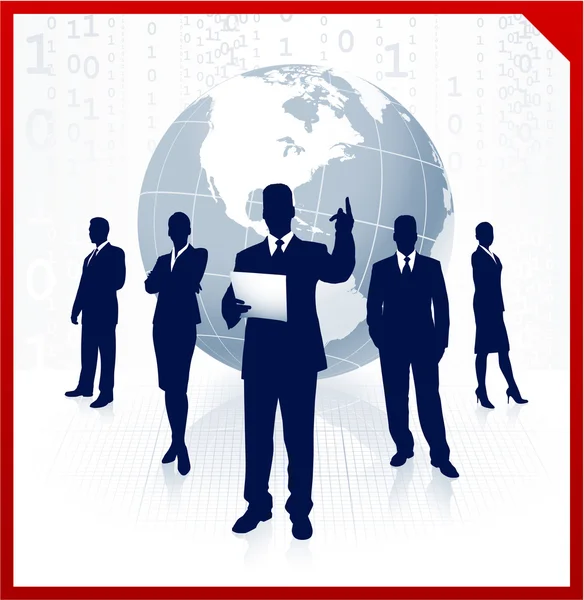 Business Team Hintergrund mit Globus — Stockvektor