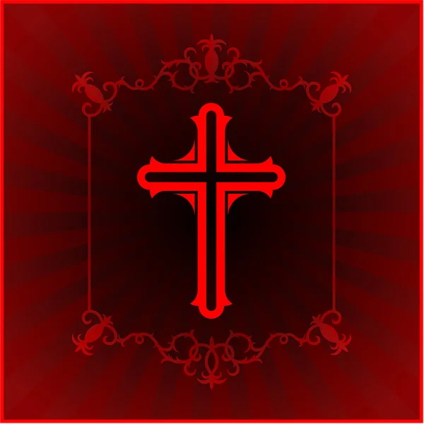 Croix chrétienne fond lumineux — Image vectorielle