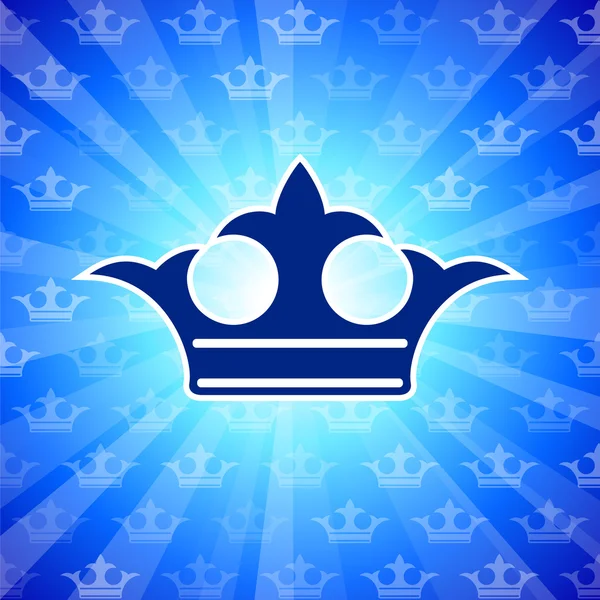 Crown on blue background — Stock Vector