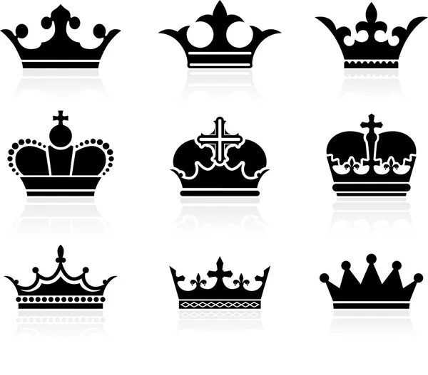 Коллекция дизайна короны — стоковый вектор