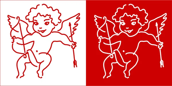 Anjo Cupido Dia dos Namorados design de fundo — Vetor de Stock