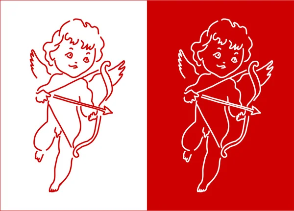 Cupid Angel Valentine's Day design background — Stock Vector