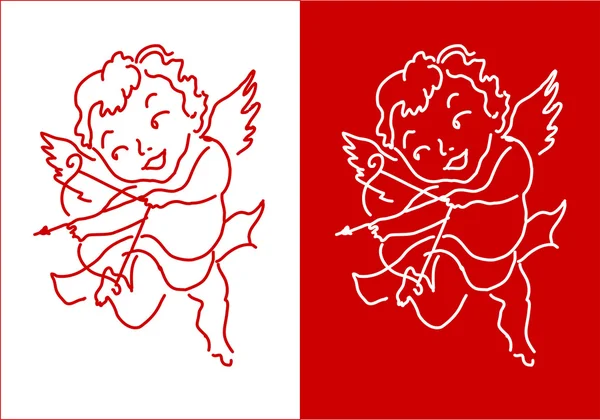 Anjo Cupido Dia dos Namorados design de fundo —  Vetores de Stock
