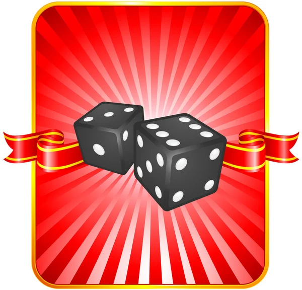 Black Dice on Background — Stock Vector