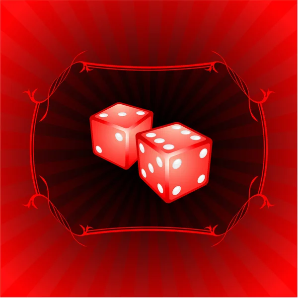 Pair of dice on decorative background — Stock Vector
