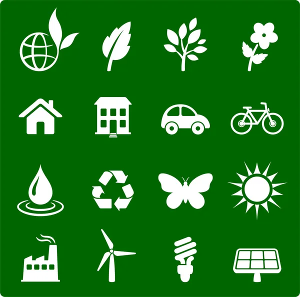 Környezeti elemek ikon készlet — Stock Vector