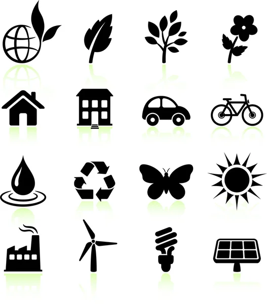 Set di icone degli elementi ambientali — Vettoriale Stock