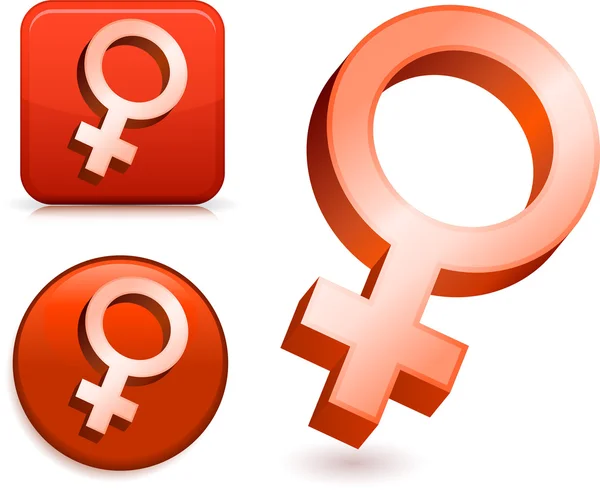 Símbolos de Gênero Feminino — Vetor de Stock