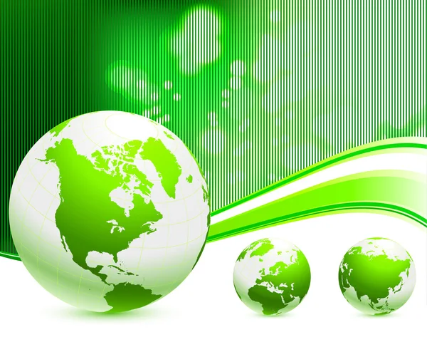 Globe Nautre zöld háttér — Stock Vector