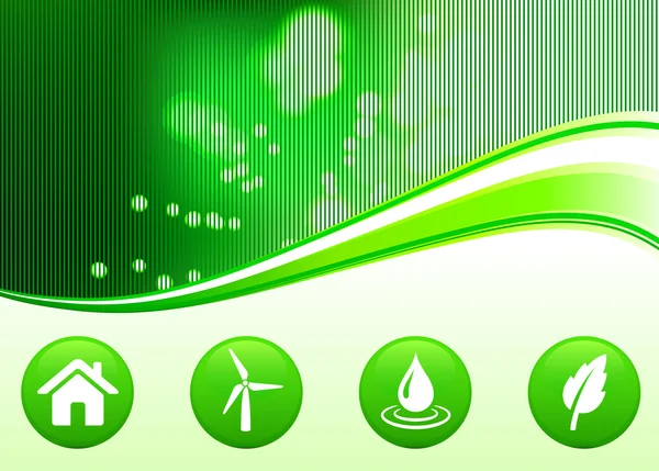 Naturaleza verde fondo ambiental con botones de Internet — Vector de stock