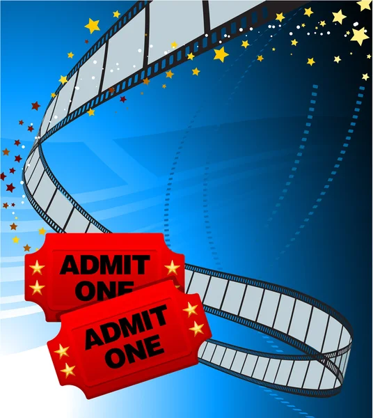 Admission Tickets with Film Strip — Stock Vector