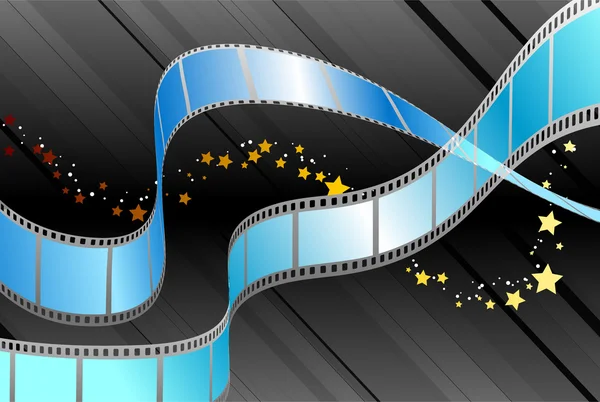 Bobine de film sur fond noir — Image vectorielle