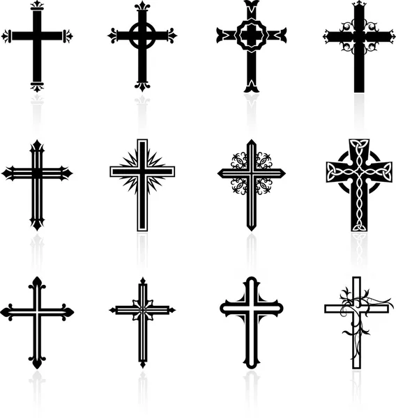 Dini çapraz tasarım koleksiyonu Vektör Grafikler