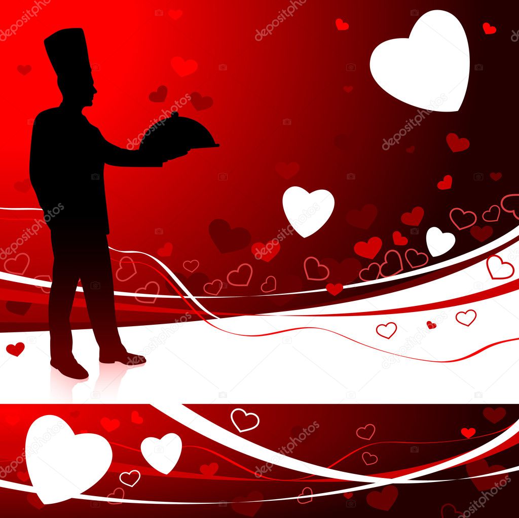 Chef on Valentine's day background