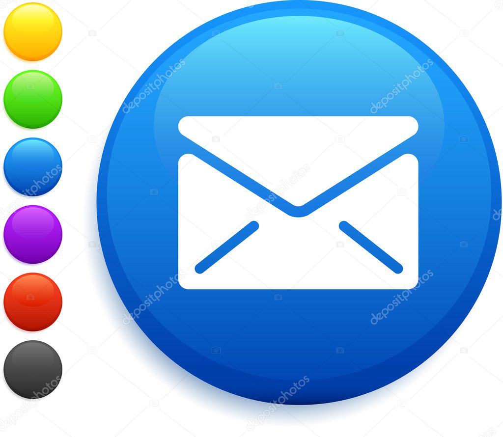 envelope icon on round internet button