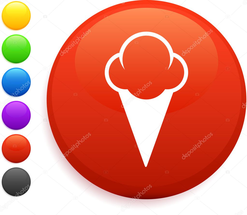 ice cream icon on round internet button