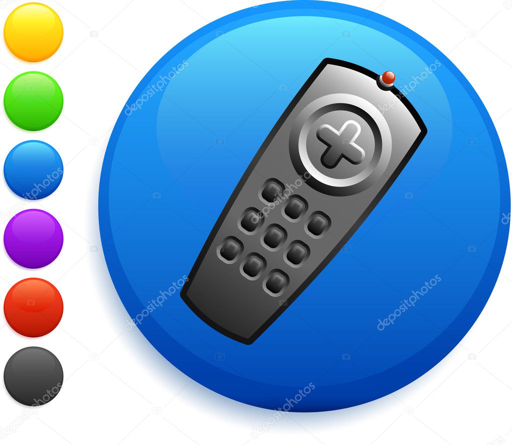 remote control icon on round internet button