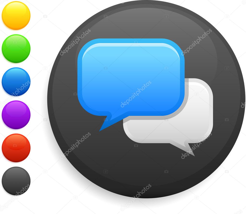 internet chat icon on round internet button