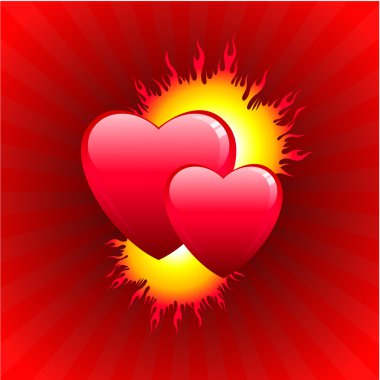 Flame of love Valentine's Day background clipart