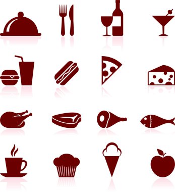 Gourmet food icon set clipart