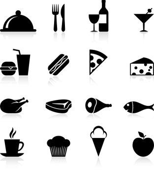 Gourmet food icon set clipart