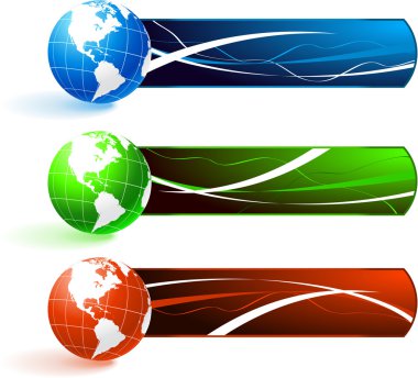 Planets with Banners clipart