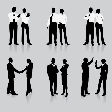 Business Team Silhouette Collection clipart