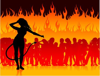 Party in hell with she devil clipart