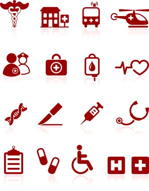 medical hospital internet icon collection clipart