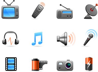 Electronics and Media icon collection clipart