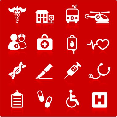 medical hospital internet icon collection clipart
