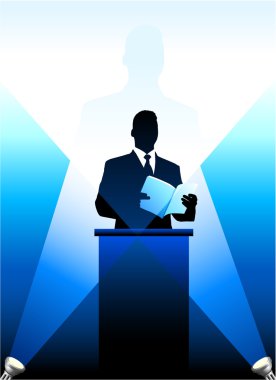 Business-political speaker silhouette background AI8 compatible