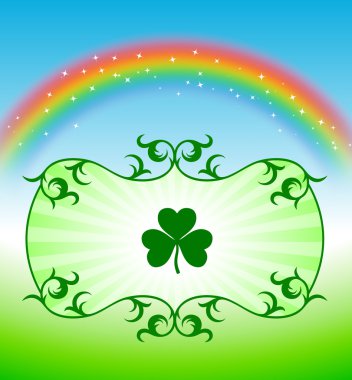 St. Patrick'ın gün tasarım öğeleri rainbow zemin üzerine