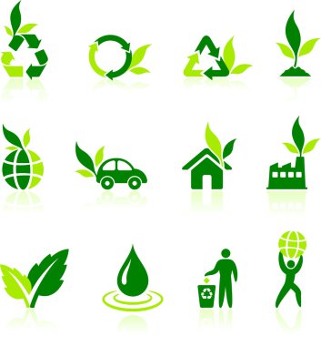 Green Nature Icons clipart