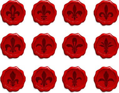 Fleur De Lis Wax Seal Set clipart